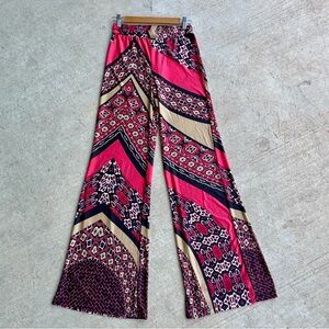 RAINBOW Brand Long Festival Boho Pants Multicolor Polyester Spandex Size M